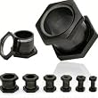 Black Titanium Screw In Plugs 00G Sold as a Pair
