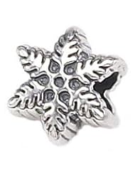 Genuine Zable (TM) Product. 925 Sterling Silver Snowflake Charm. 100% Satisfaction Guaranteed.