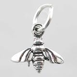 Tiny Sterling Silver Bee Charm, #9889
