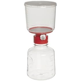 Nalgene 151 Lab Filter Unit, MF75 Series, Polystyrene, 75mm/0.45�m Nylon Membrane, Red Collar, 500mL (Case of 12)