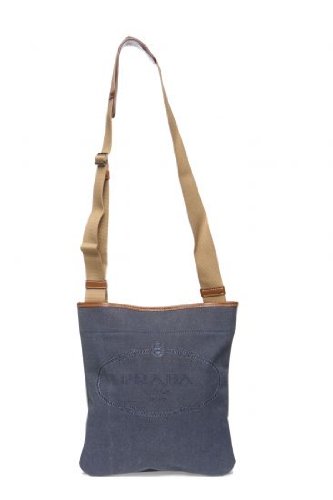 Prada Shoulder Bag LOGO JACQUARD, Color: Dark Blue, Size: One Size
