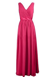 V-neck Chiffon Natural   Waistline Sleeveless Bridesmaid Dress/Pageant Dress/Prom Dress 