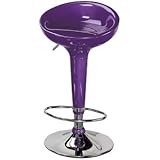 Metallic Purple Scooper Adjustable Bar or Counter Stool