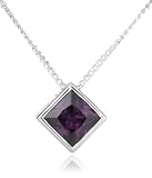 Image of Silver P0499-ACZ/CH96-41 41cm square Amy CZ Slide Through Pendant on Chain