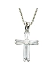 Ladies April Cross Pendant on 18" Chain Necklace Birthstone Jewelry Birthstone Cross Pendant Necklaces Gift Boxed w/Chain Necklace 18" (Including Lobster Claw) Gift Boxed