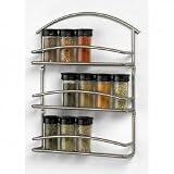 Wall Mounted Spice Rack - Steel Construction (Satin Nickel) (16