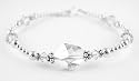 April Diamond Birthstone Sterling Silver Swarovski Crystal Handmade Beaded Bracelets