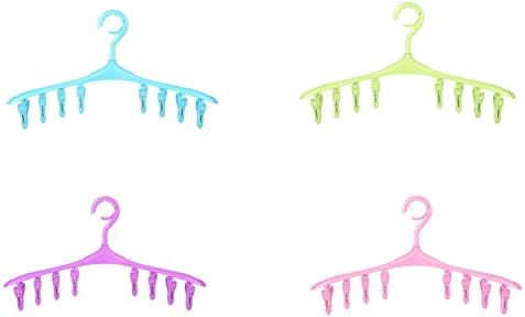 HMLifestyle-360 Rotation Hook Plastic Baby Hangers With Clips For Pants,Skirt Toddler Clothes (4, Multi color)