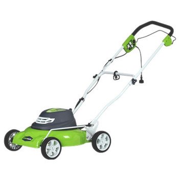 Greenworks 25012 18-Inch 12 Amp Electric Mulch/Side Discharge Lawn Mower With Single Level Height Adjust