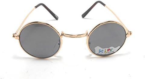 Baby Small Toddler Gold Metal John Lennon Round Sunglasses Shades Black Lens