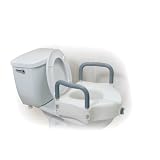 Drive Medical Deluxe Elevated Raised Toilet Seat with Removable Padded Arms, White