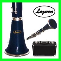 Lazarro Band Bb CLARINET Nickel Keys wth Deluxe Case & Extras (Dark Blue)