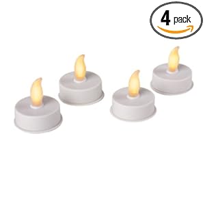 Enjoy Lighting 371743 Yellow Flickering Battery Operated Tea Lights, 4 Pack by Enjoy Lighting