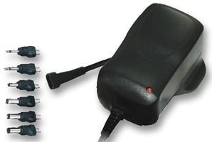 Ex-Pro® Variable Voltage replacement AC DC Plug in Power supply - Regulated - 9v to 24v -DC 1500mA (1.5A) max current. 6 Popular DC type plus (2 Jack type plugs), 9v, 12v, 13.5v, 15v, 18v, 20v, 24v selectable.