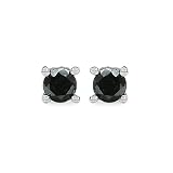 0.41 Carat Genuine Black Silver Earrings