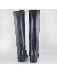 Casper Mens Man Men Motorcycle Biker Harness Tall Leather Boots Black by FAMMZ