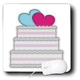Florene Special Events - 3 Tier Wedding Cake With Hearts - Mouse Pads