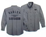 Harley-Davidson® Men's Long-sleeve Woven Shirt. 100% cotton. Embroidery. 99053-09VM