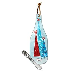 First Snow Bottle Cheese Server with Silver Plated Spreader