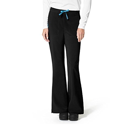 Carhartt Women's Cross-Flex Flare Scrub Pant, Black, Small