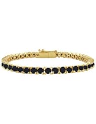 Black Diamond Prong-Set Tennis Bracelet 14K Yellow Gold 3.00 CT Diamonds