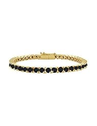 Black Diamond Prong-Set Tennis Bracelet 14K Yellow Gold 4.00 CT Diamonds