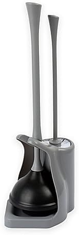 Casabella Bowl Brush and Plunger Combo Set in Glacier Grey