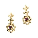 14K Yellow Gold Ruby Earrings