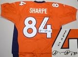 Shannon Sharpe Autographed/Hand Signed Denver Broncos Reebok Authentic Jersey with B2B SB Champs (Ba