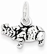 Sterling Silver Antiqued Rhino Charm