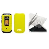 EMPIRE Yellow Rubberized Hard Case Cover + Universal Screen Protector for S ....