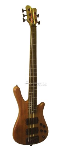 Play Guitar: Walnut & Maple 5 String Electric Bass Guitar – Neck-Through Body