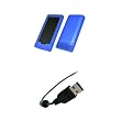 Microsoft Zune HD - Premium Electric Blue Soft Silicone Gel Skin Cover Case + USB Data Sync Charge Cable for Microsoft Zune HD