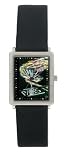 Michael Godard Unisex Silver-Tone Burning It Up Leather Strap Watch, MG0561SX