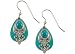 Silver Forest Turquoise Filigree Earrings SILVERTONE