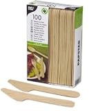 100 Messer, Holz 16,5 cm Einwegbesteck
