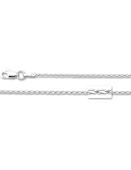14K White Gold Round Wheat Chain ( Width 1.0 mm)