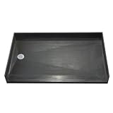 Tile Redi 3054LBF-PVC Black 3054 54 x 30 Shower Pan with Barrier Free Entrance and Left Drain for