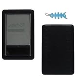 Black Silicone Skin Case Cover with Light Blue Fishbone Style Keychain for the Nook, Barnes and Nobles Electronic eBook Reader