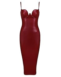 Sexy Leather Sleeveless Cocktail Fitted Bodycon Dress/Club Dress/Evening Dress/Wedding Dress/Midi Dress 