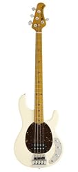 Ernie Ball Music Man Classic Collection StingRay 4 String Bass - Single Humbucker Classic White Finished Birdseye Maple Neck Shell Pickguard