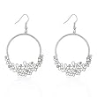 14k White Matte Gold Rhodium Plated Vintage Butterfly Earrings with Crystal Accents