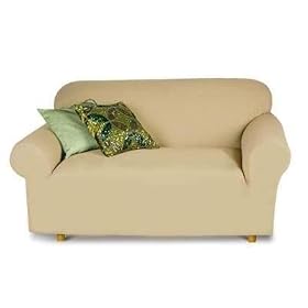 Sofa Slipcover Regular Style- Canvas Soft Weave- Linen Leaves