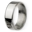 Beveled Edge Brushed and Polished Titanium Ring (8.0 mm) - Sizes 8-12