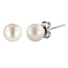 14k White Gold 6.5-7mm White Freshwater Cultured AA Quality Pearl Earrings