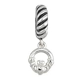 Sterling Silver Claddagh Dangle Bead - Made in Ireland
