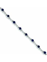 3.4 Carat 14K White Gold Diamond and Sapphire Bracelet