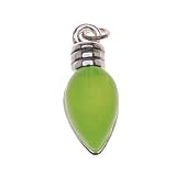 Silver Plated Translucent Lime Green Resin Christmas Light Charm 19mm (1)
