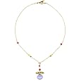 14K Gold Eve`s Apple Chalcedony Necklace by Suz Andreasen, MADE IN AMERICA