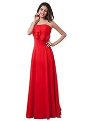 Strapless Chiffon Evening Dress/Prom Dress 